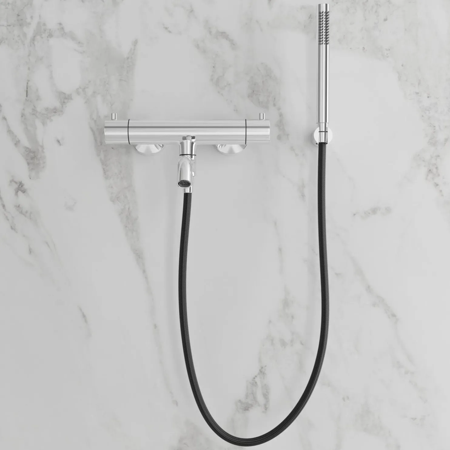 Suihkusetti Scandtap Pleasure 4 Classic, termostaattihanalla, juoksuputkella, kiiltävä teräs