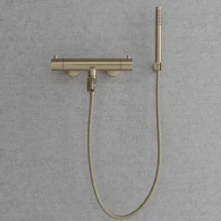 Suihkusetti Scandtap Steel Pleasure 4, termostaattihanalla ja juoksuputkella, Champagne