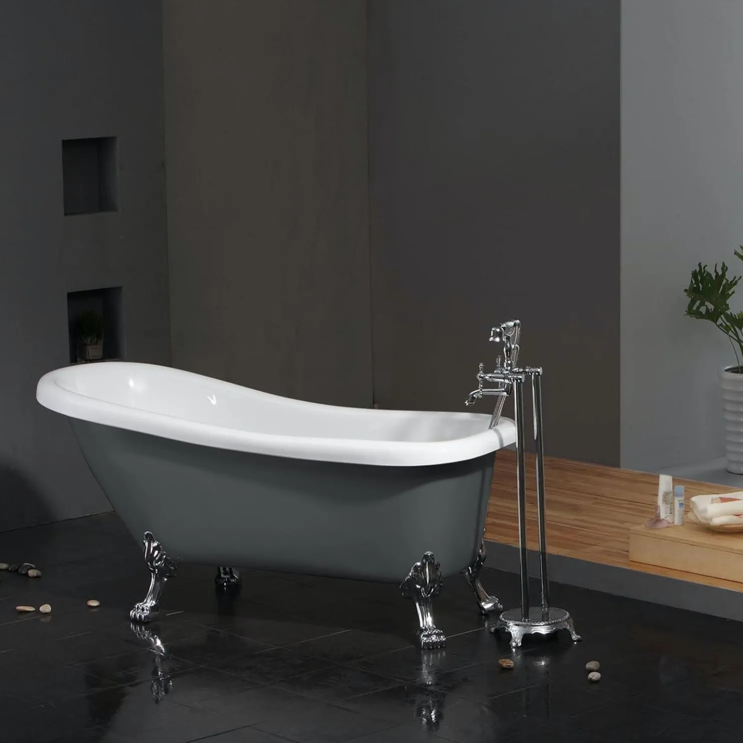 Tassuamme Bathlife Ideal 1530x670 mm harmaa