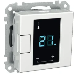 Termostaatti kosketusnäytöllä 5/50 16A 230VAC IP20 USE valkoinen Exxact