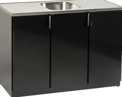 Tiskipöytä allaskaapilla Nimo TB 1200, 3 ovinen musta