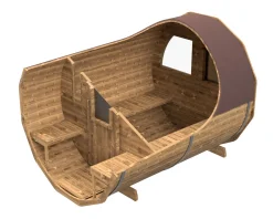 Tynnyrisauna SpaDealers vaakamalli Ø200x260cm lämpöpuu