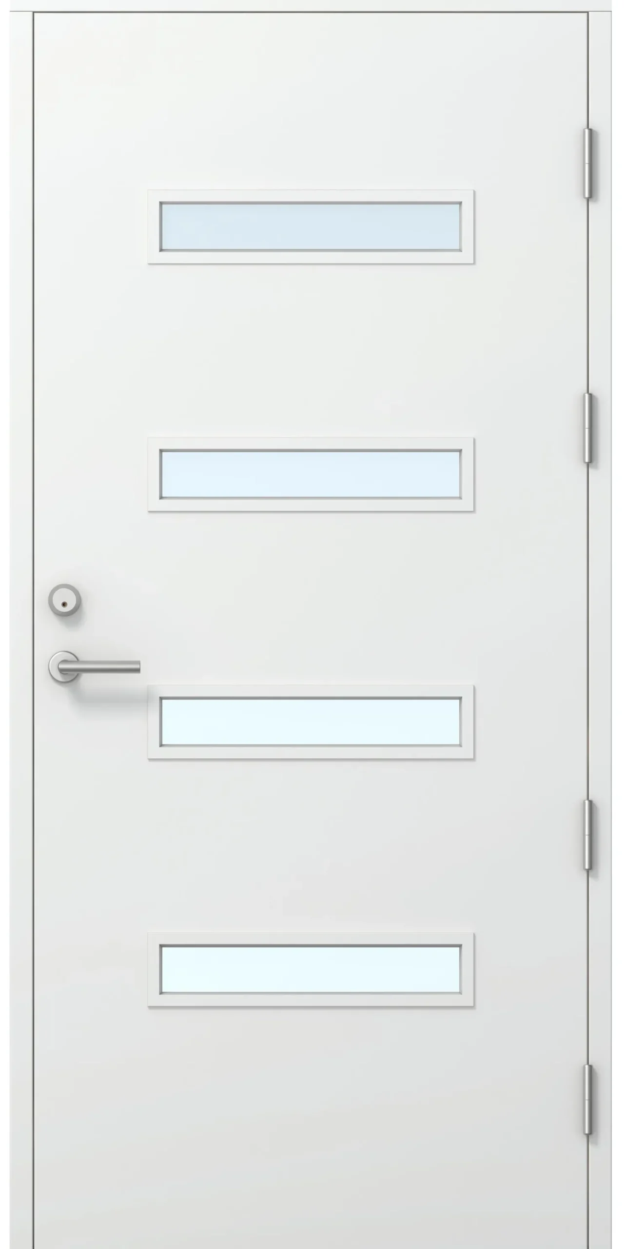 Ulko-ovi Oulux Esikko 10x21 karmi 115 mm valkoinen crepilasi