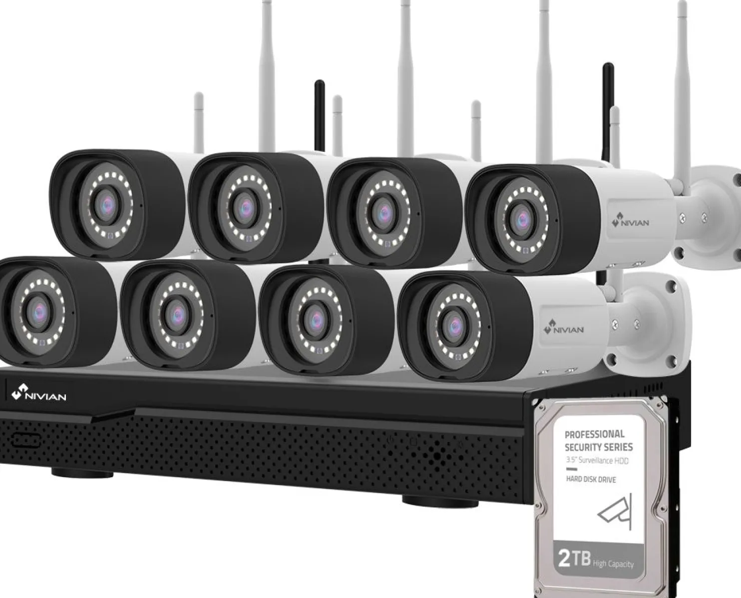 Valvontakamerapaketti Celotron Nivian Professional, 3MP, 8 kameraa, 16 kanavaa, 2Tb