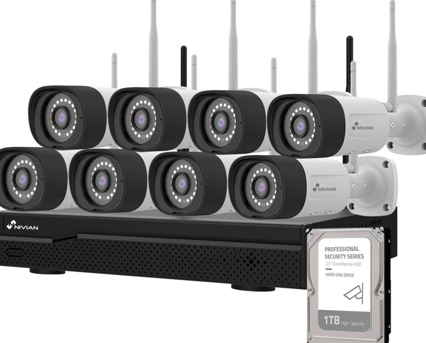 Valvontakamerapaketti Celotron Nivian Professional, 3MP, 8 kameraa, 16 kanavaa, 1Tb