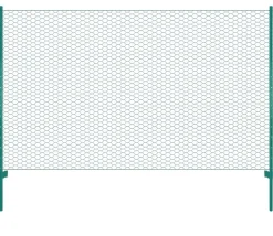 Verkkoaita tolpilla teräs 25x1.5m silmäkoko 50mm vihreä