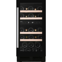 Viinikaappi Dunavox DAUF32.78DB, 38cm, 2 lämpötila-aluetta, integroitava, musta