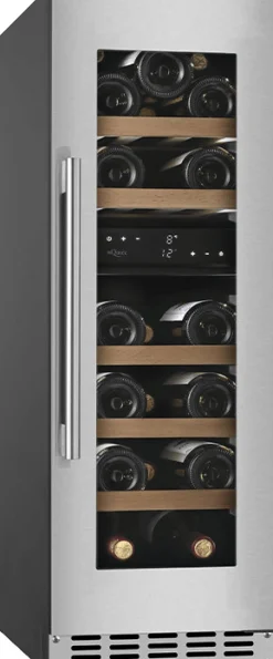 Viinikaappi mQuvée WineCave 800 30D WCD30S-800, 29.5cm, 2 lämpötila-aluetta, integroitava, teräs