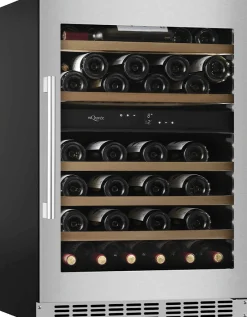 Viinikaappi mQuvée WineCave 800 60D WCD60S-800, 59.5cm, 2 lämpötila-aluetta, integroitava, teräs