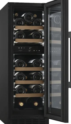 Viinikaappi mQuvée WineCave 800 30D Fullglass WCD30FGB-800, 29.5cm, 2 lämpötila-aluetta, integroitava, musta