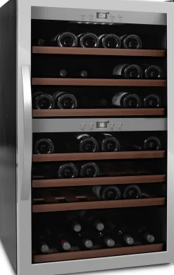 Viinikaappi mQuvée WineExpert 66 SW-66S, 59.5cm, 2 lämpötila-aluetta, vapaasti seisova, teräs