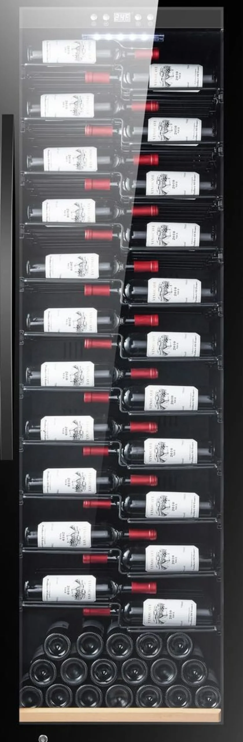 Viinikaappi mQuvée WineExpert 192 Fullglass label-View SW-192BL, 59.5cm, 1 lämpötila-alue, vapaasti seisova, musta