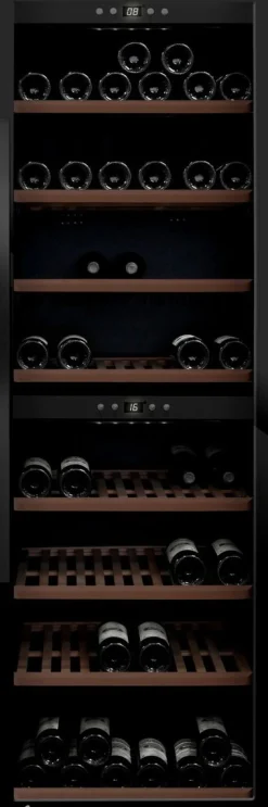 Viinikaappi mQuvée WineExpert 180 Fullglass SW-180B, 59.5cm, 2 lämpötila-aluetta, vapaasti seisova, musta
