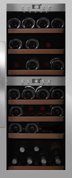Viinikaappi mQuvée WineExpert 38 SW-38S, 39.5cm, 2 lämpötila-aluetta, vapaasti seisova, teräs