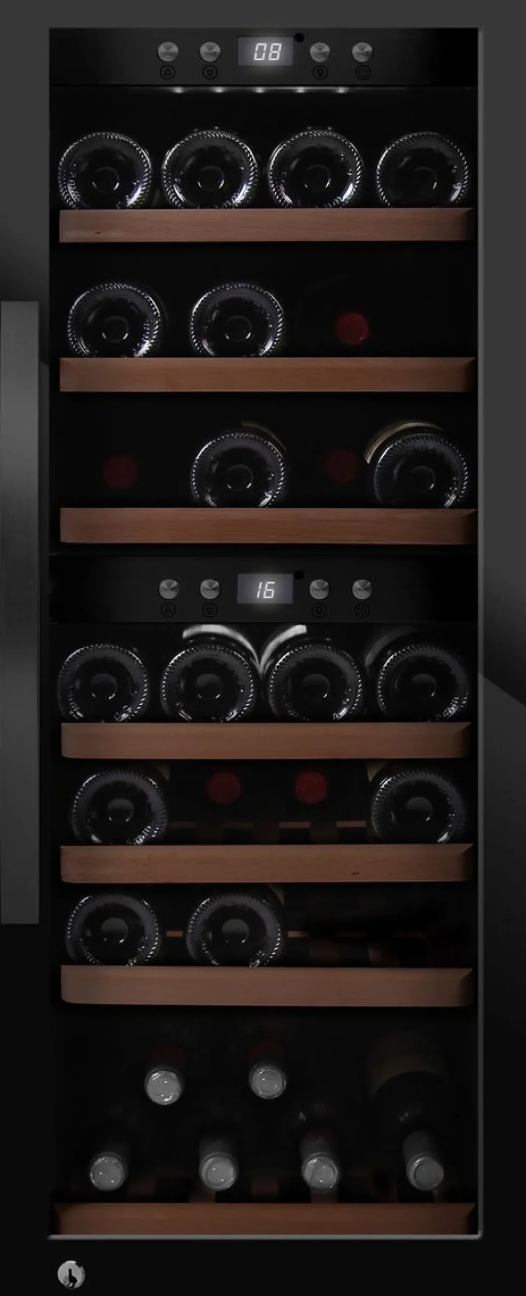 Viinikaappi mQuvée WineExpert 38 Fullglass SW-38B, 39.5cm, 2 lämpötila-aluetta, vapaasti seisova, musta