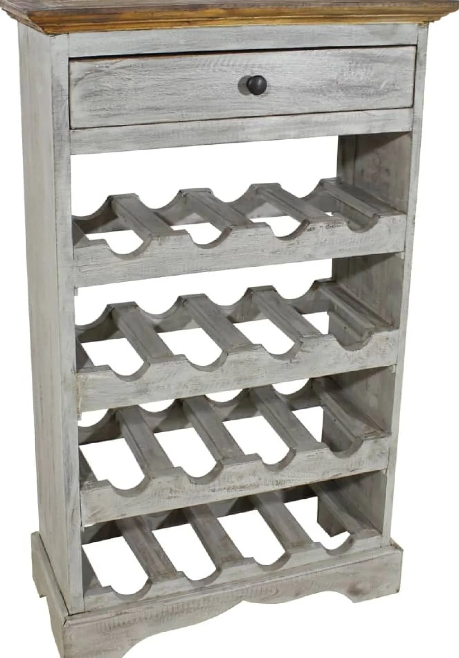 Viinipulloteline kiinteä kierrätetty puu 55x23x85 cm