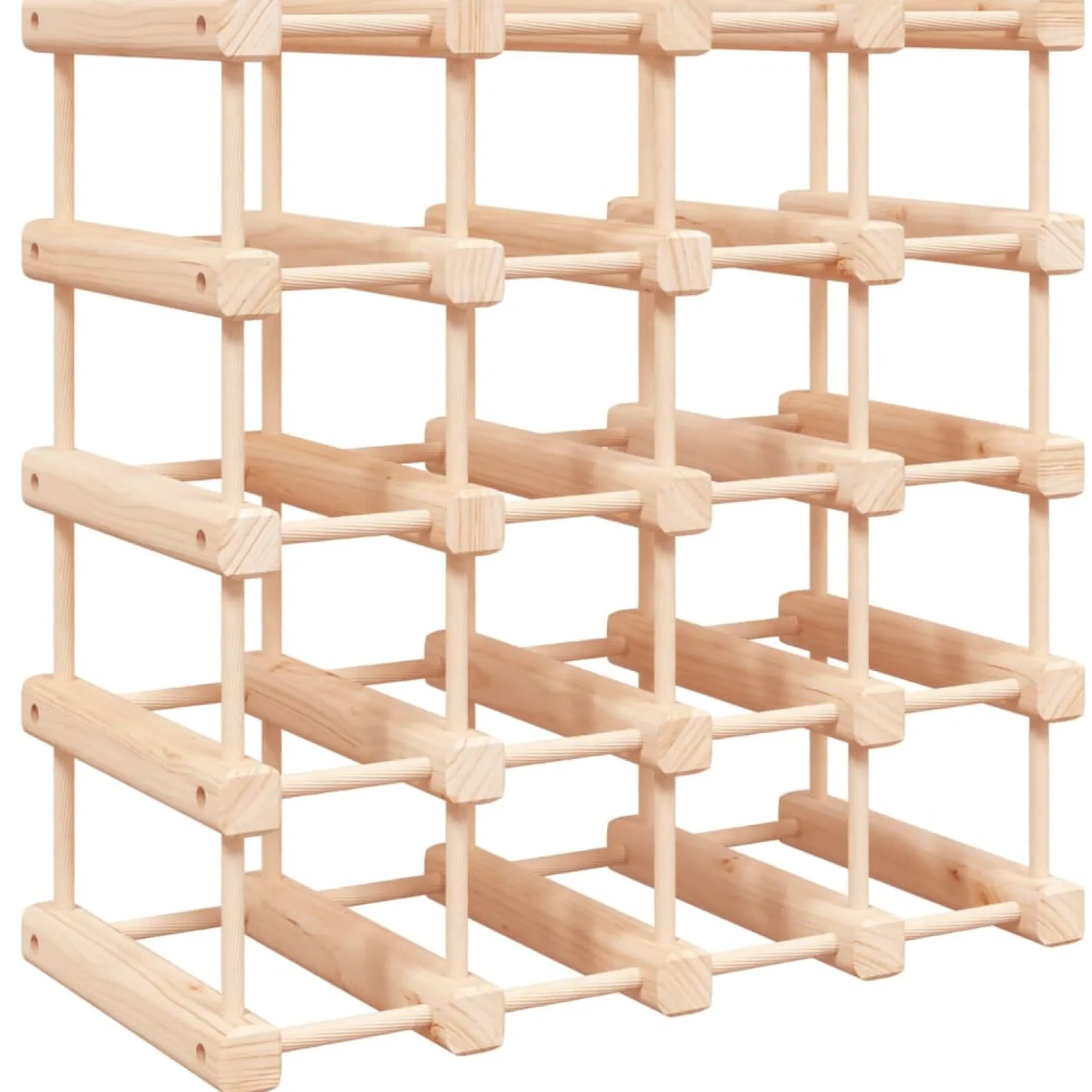 Viinipulloteline 20 pullolle 46,5x23x46,5 cm täysi mänty (53751)