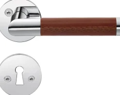 Väliovenpainike Beslagsboden Design B859KN avainkilvellä kiillotettu kromi/ruskea nahka