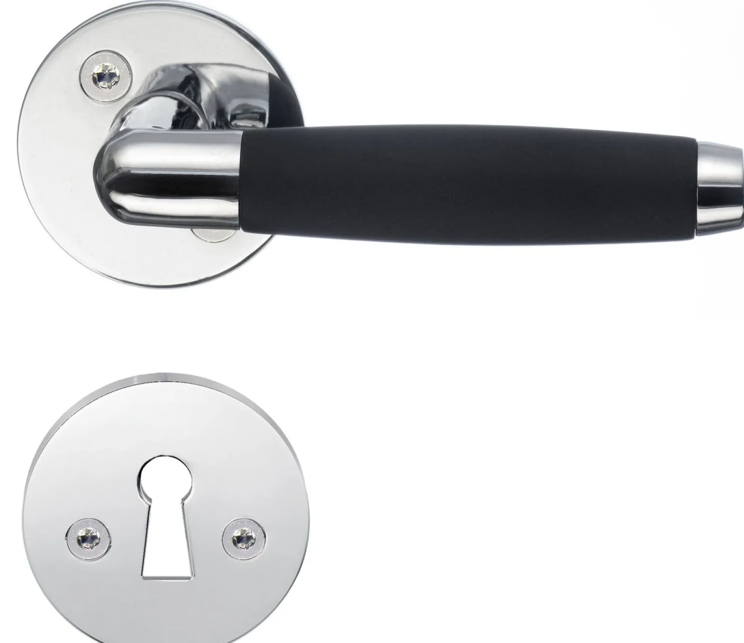 Väliovenpainike Beslagsboden Design B874KN avainkilvellä kiillotettu kromi/musta ABS