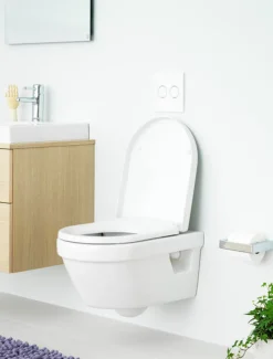 WC-istuin Gustavsberg 5G84 Hygienic Flush seinään asennettava Soft close -kannella