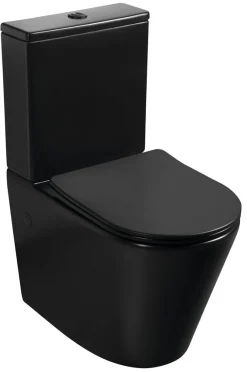 WC-istuin Interia Pako Rimless soft-close -kannella kaksoishuuhtelu, mattamusta