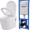 WC piilotetulla vesisäiliöllä Keraaminen Valkoinen