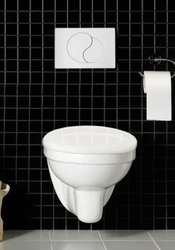 WC-ryhmä Hafa Wall seinä-WC + kansi + painike + huuhtelujärjestelmä kromi