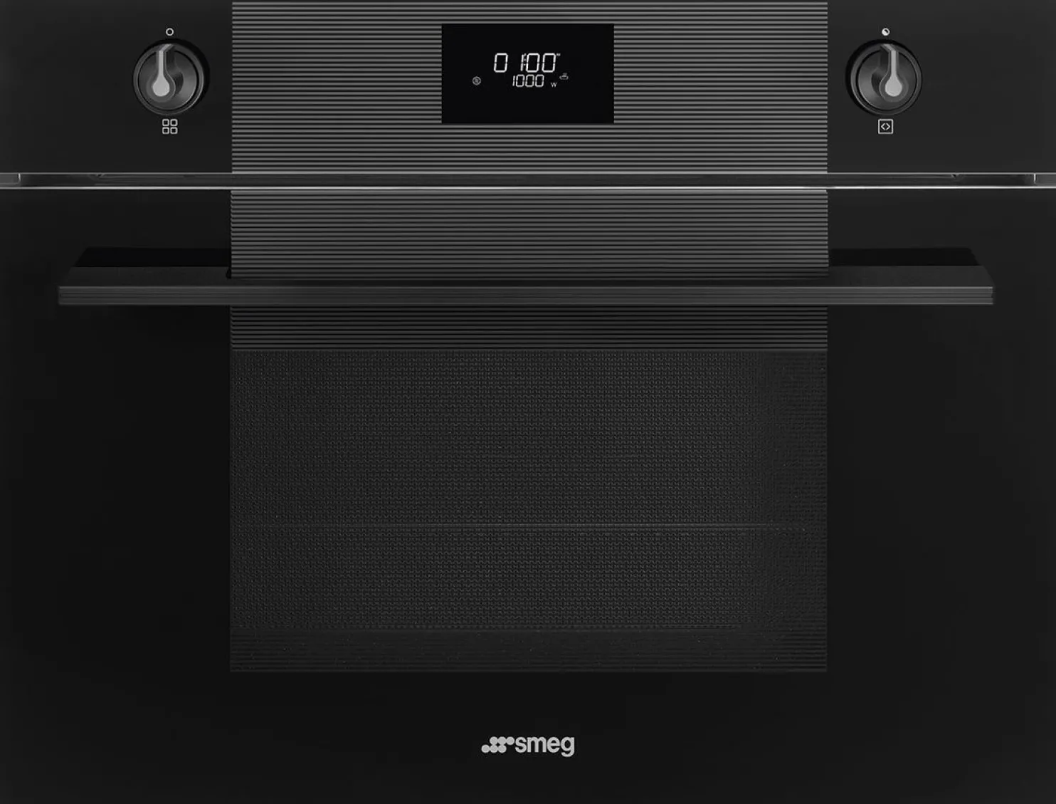 Yhdistelmämikroaaltouuni Smeg Linea SF4101MCNO, 60cm, musta